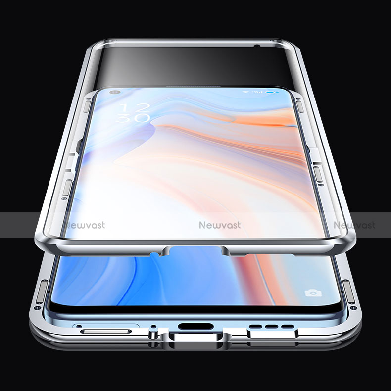 Luxury Aluminum Metal Frame Mirror Cover Case 360 Degrees for Oppo Reno5 Pro 5G