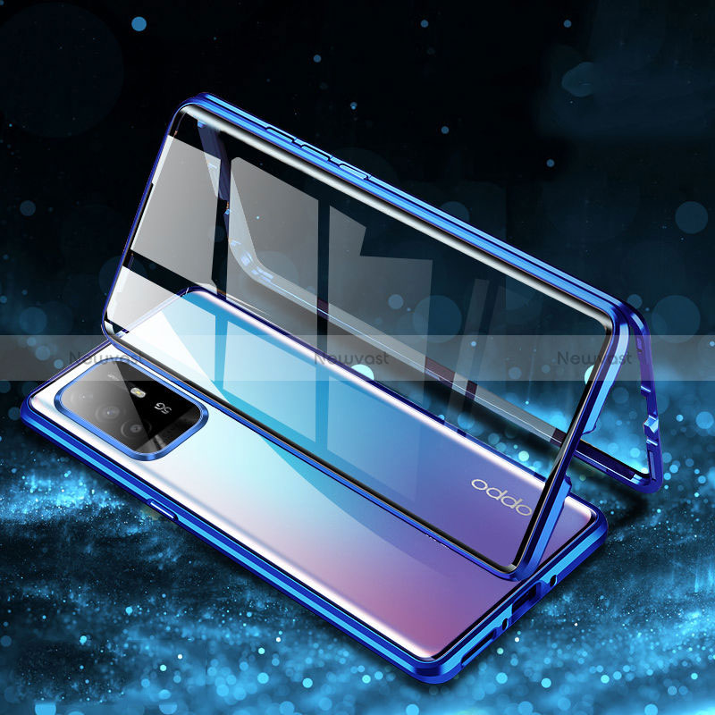 Luxury Aluminum Metal Frame Mirror Cover Case 360 Degrees for Oppo Reno5 Z 5G