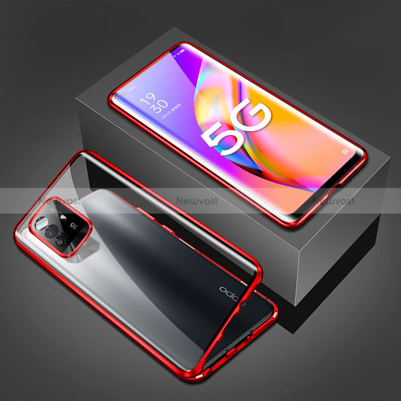 Luxury Aluminum Metal Frame Mirror Cover Case 360 Degrees for Oppo Reno5 Z 5G