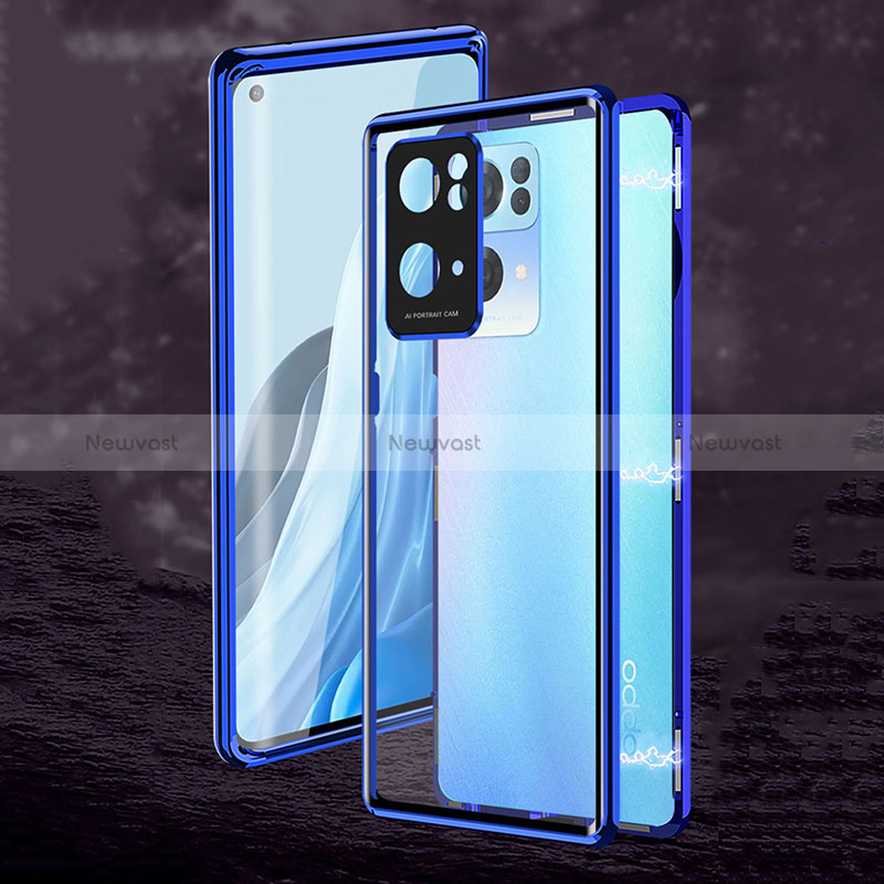 Luxury Aluminum Metal Frame Mirror Cover Case 360 Degrees for Oppo Reno7 Pro 5G