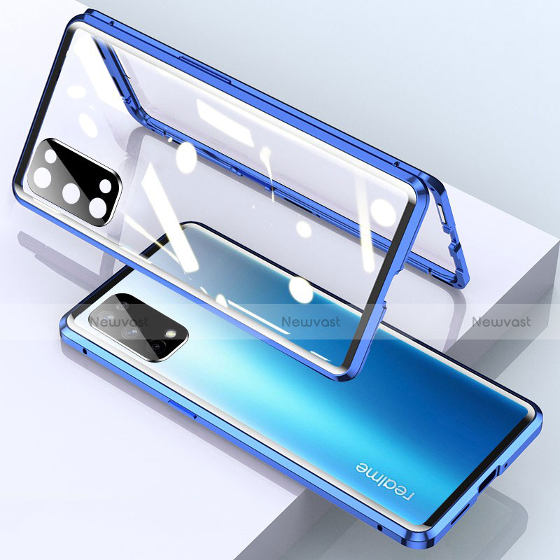 Luxury Aluminum Metal Frame Mirror Cover Case 360 Degrees for Realme Q2 Pro 5G