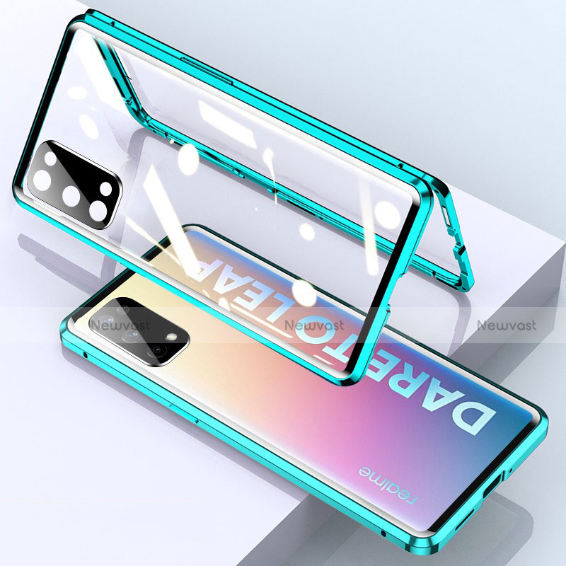 Luxury Aluminum Metal Frame Mirror Cover Case 360 Degrees for Realme Q2 Pro 5G