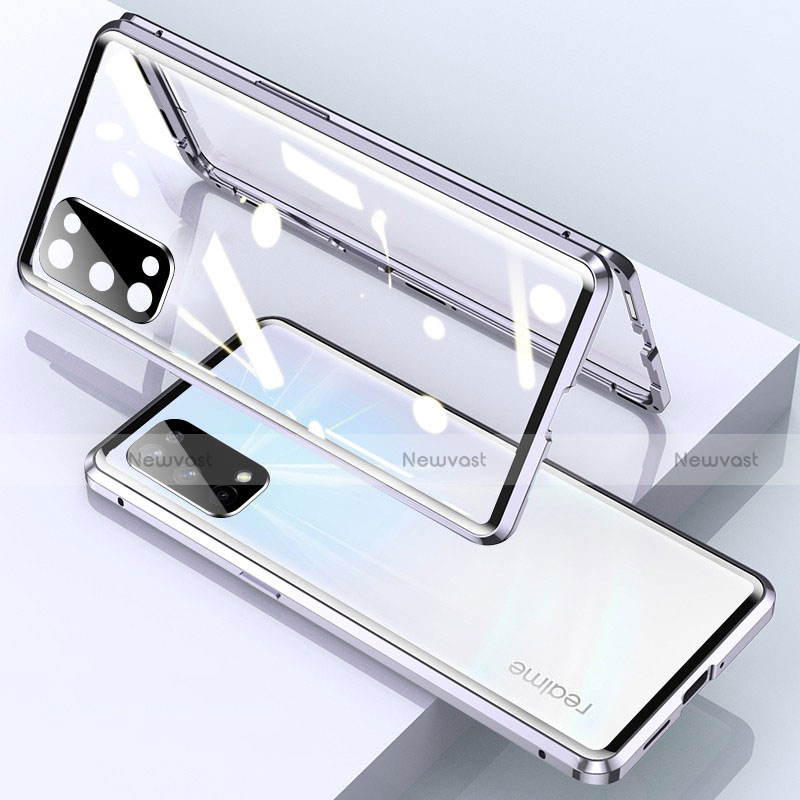 Luxury Aluminum Metal Frame Mirror Cover Case 360 Degrees for Realme Q2 Pro 5G