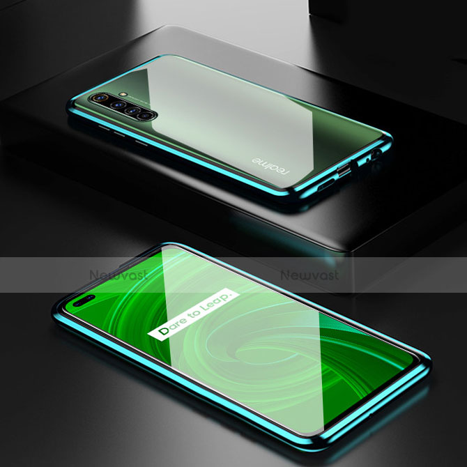 Luxury Aluminum Metal Frame Mirror Cover Case 360 Degrees for Realme X50 Pro 5G Green
