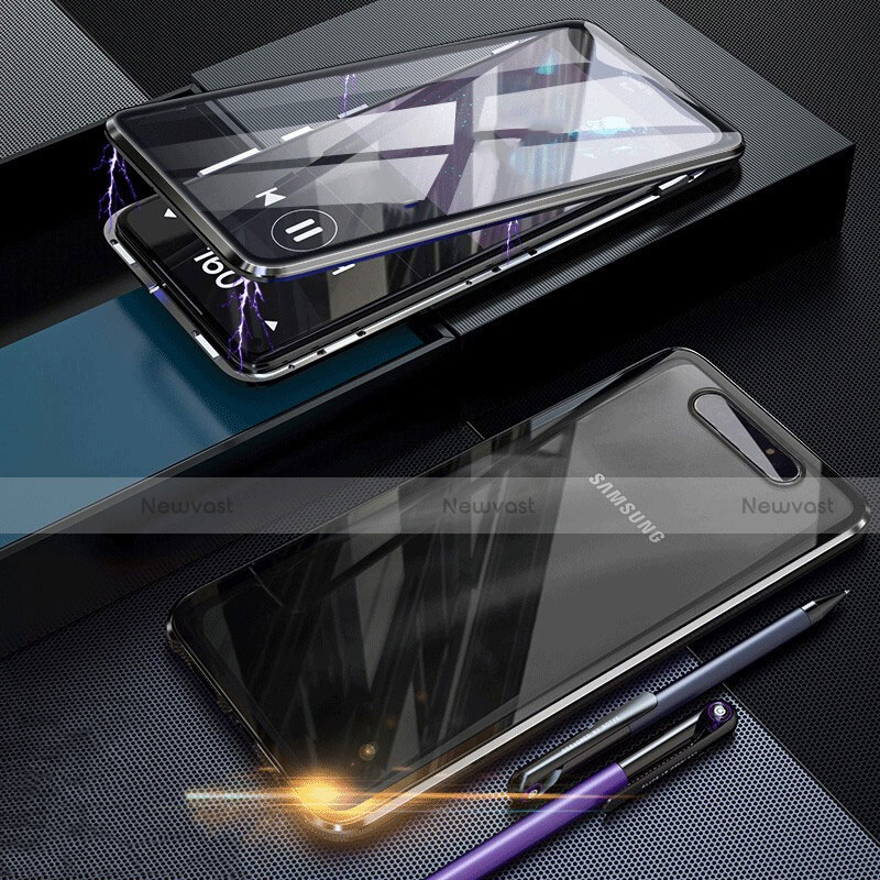 Luxury Aluminum Metal Frame Mirror Cover Case 360 Degrees for Samsung Galaxy A80