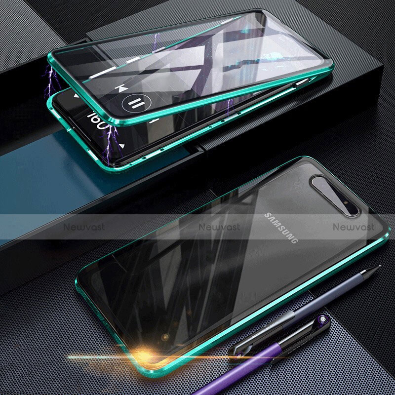 Luxury Aluminum Metal Frame Mirror Cover Case 360 Degrees for Samsung Galaxy A80