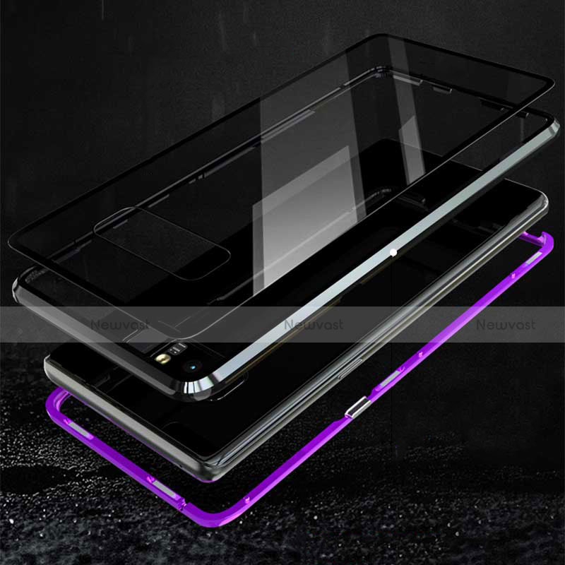 Luxury Aluminum Metal Frame Mirror Cover Case 360 Degrees for Samsung Galaxy Note 8 Duos N950F