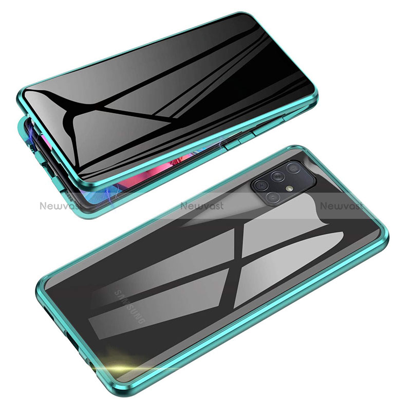 Luxury Aluminum Metal Frame Mirror Cover Case 360 Degrees for Samsung Galaxy S10 Lite Green