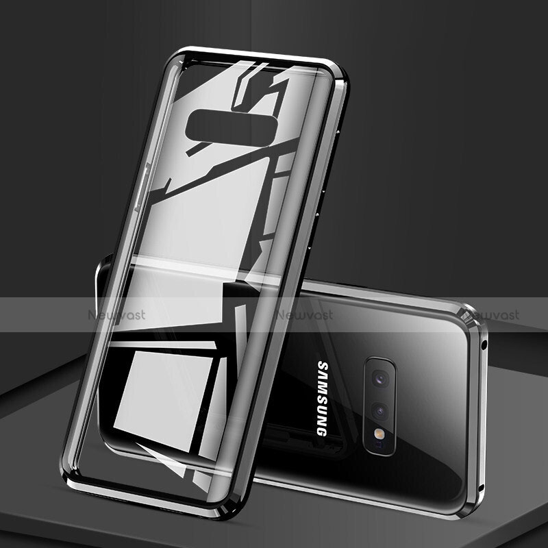 Luxury Aluminum Metal Frame Mirror Cover Case 360 Degrees for Samsung Galaxy S10e Black