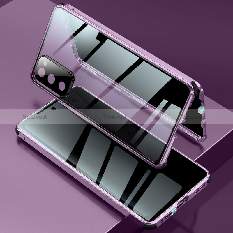 Luxury Aluminum Metal Frame Mirror Cover Case 360 Degrees for Samsung Galaxy S20 FE (2022) 5G