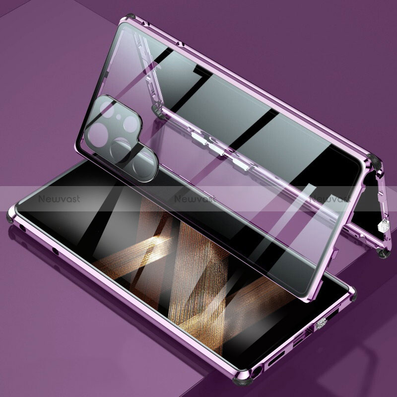 Luxury Aluminum Metal Frame Mirror Cover Case 360 Degrees for Samsung Galaxy S24 Ultra 5G