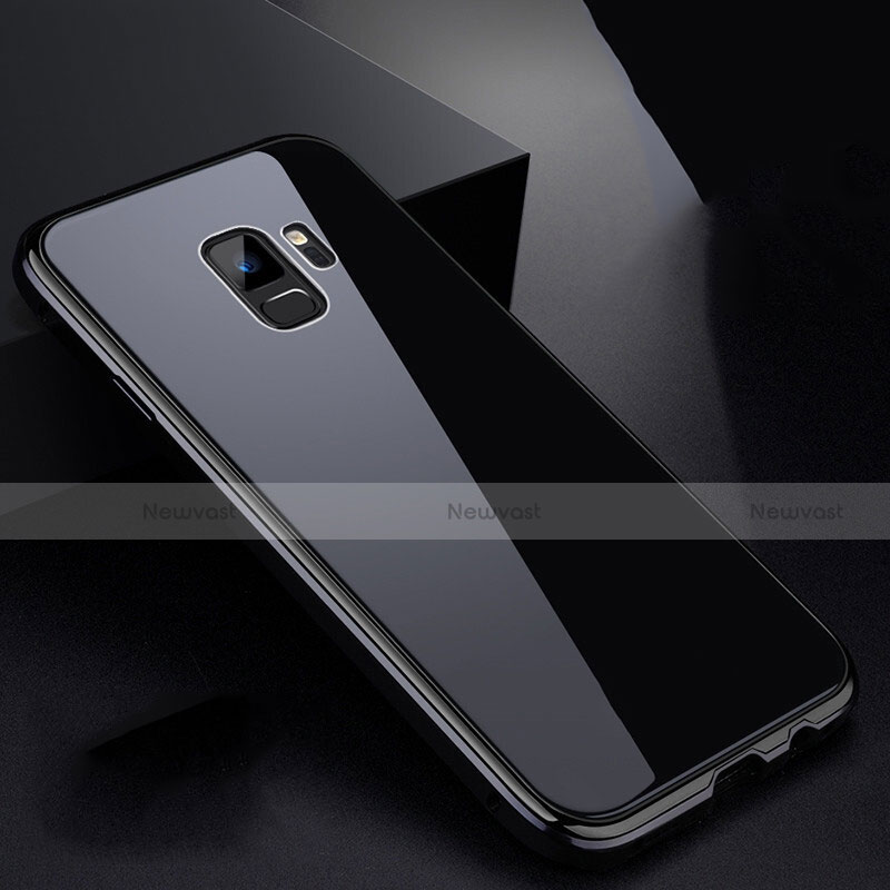 Luxury Aluminum Metal Frame Mirror Cover Case 360 Degrees for Samsung Galaxy S9 Black