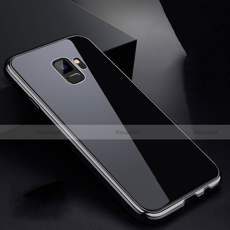 Luxury Aluminum Metal Frame Mirror Cover Case 360 Degrees for Samsung Galaxy S9 Gray