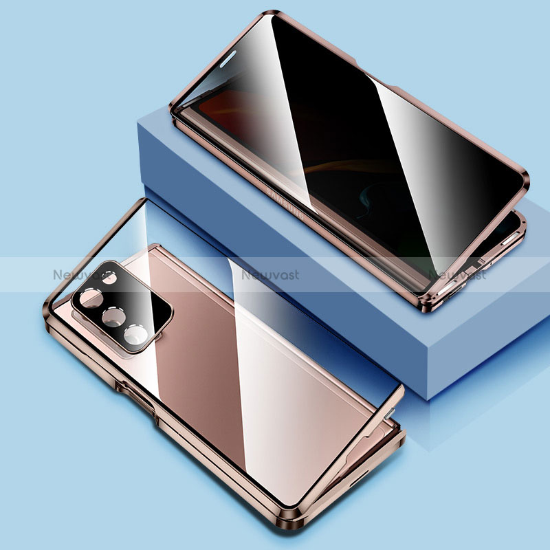 Luxury Aluminum Metal Frame Mirror Cover Case 360 Degrees for Samsung Galaxy Z Fold2 5G