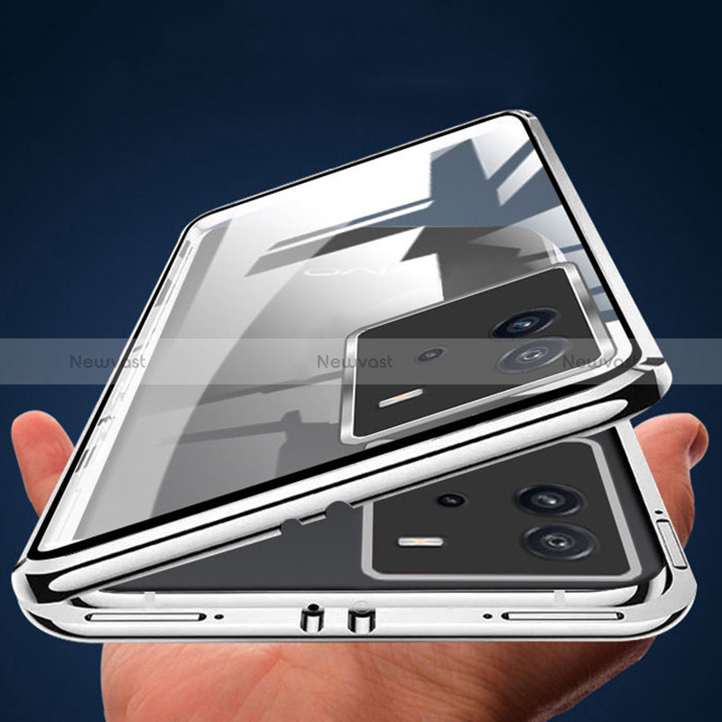 Luxury Aluminum Metal Frame Mirror Cover Case 360 Degrees for Vivo iQOO Neo6 5G