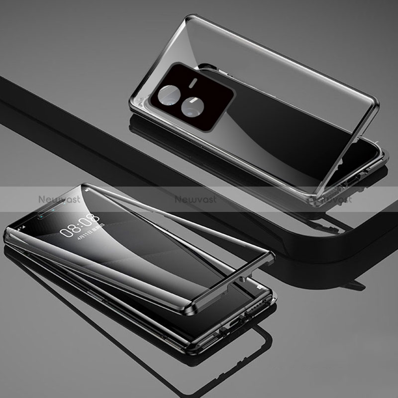 Luxury Aluminum Metal Frame Mirror Cover Case 360 Degrees for Vivo iQOO Z6x