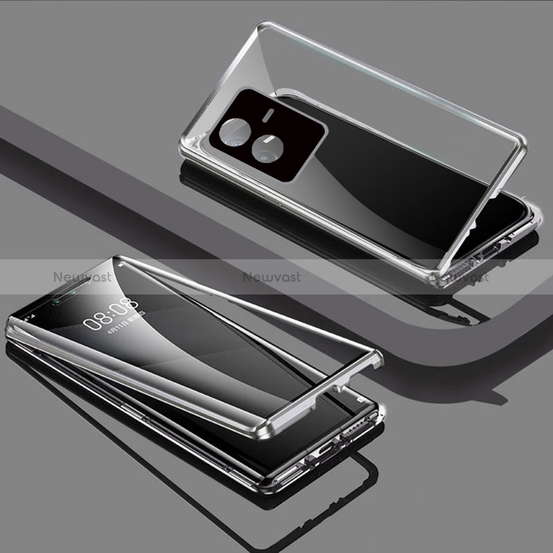 Luxury Aluminum Metal Frame Mirror Cover Case 360 Degrees for Vivo iQOO Z6x