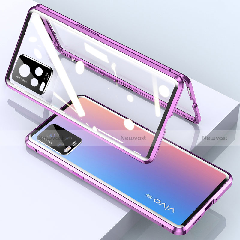 Luxury Aluminum Metal Frame Mirror Cover Case 360 Degrees for Vivo V20 Pro 5G