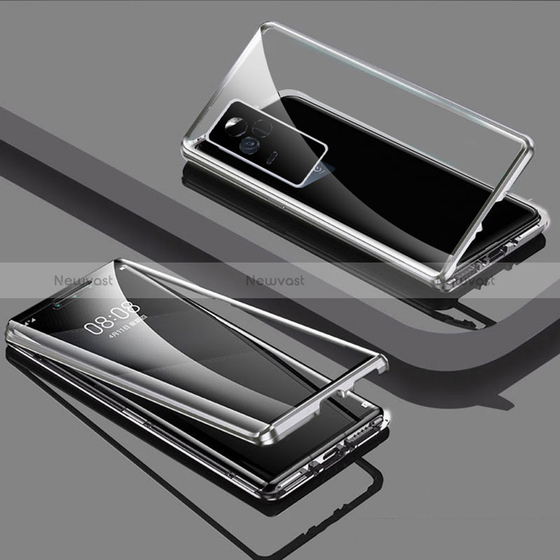 Luxury Aluminum Metal Frame Mirror Cover Case 360 Degrees for Vivo V21e 4G