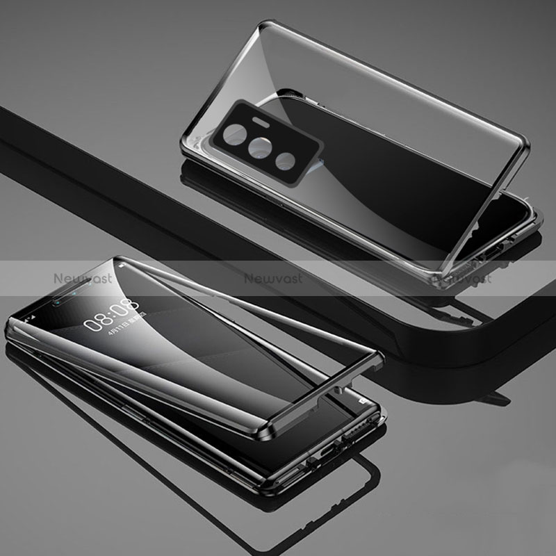 Luxury Aluminum Metal Frame Mirror Cover Case 360 Degrees for Vivo V23e 5G