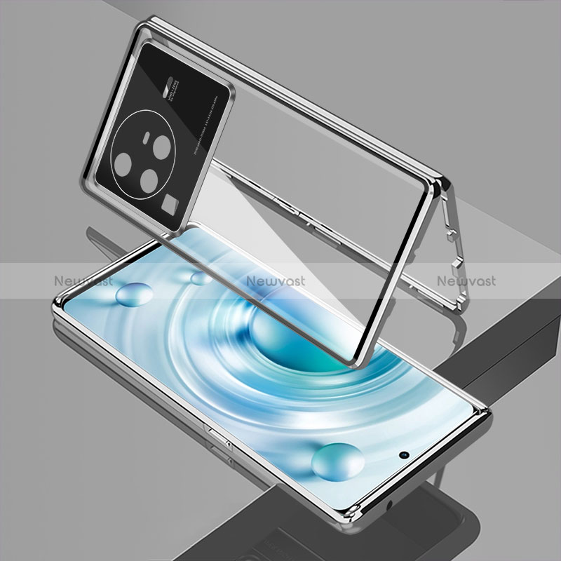 Luxury Aluminum Metal Frame Mirror Cover Case 360 Degrees for Vivo X80 Pro 5G