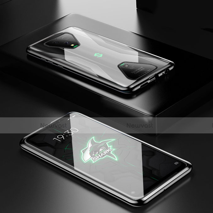 Luxury Aluminum Metal Frame Mirror Cover Case 360 Degrees for Xiaomi Black Shark 3 Black