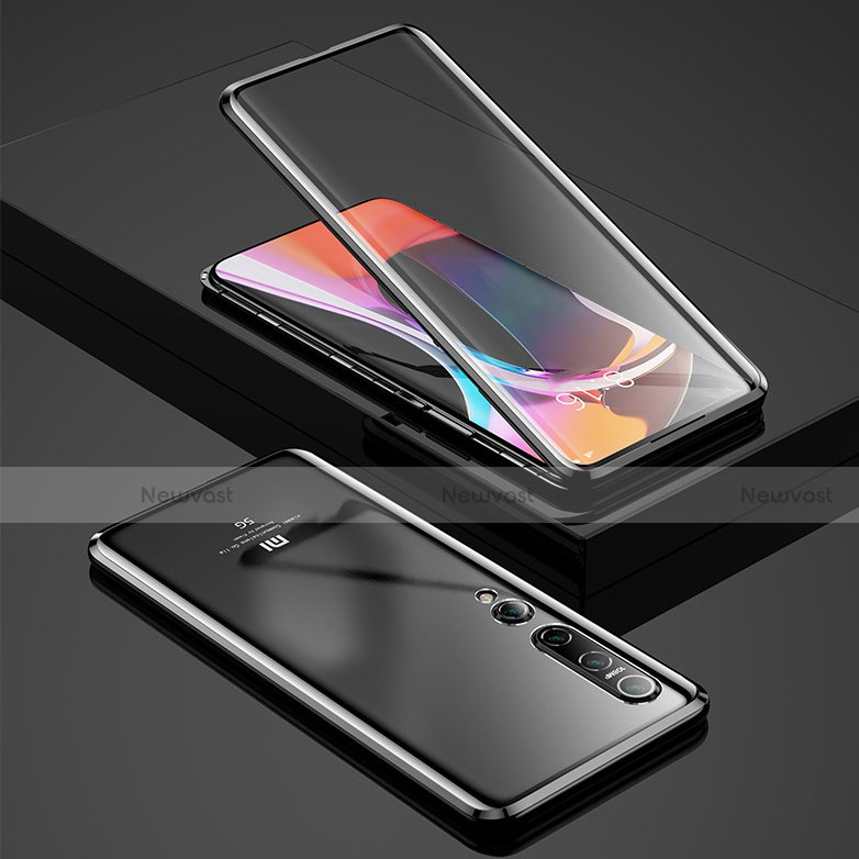Luxury Aluminum Metal Frame Mirror Cover Case 360 Degrees for Xiaomi Mi 10 Black