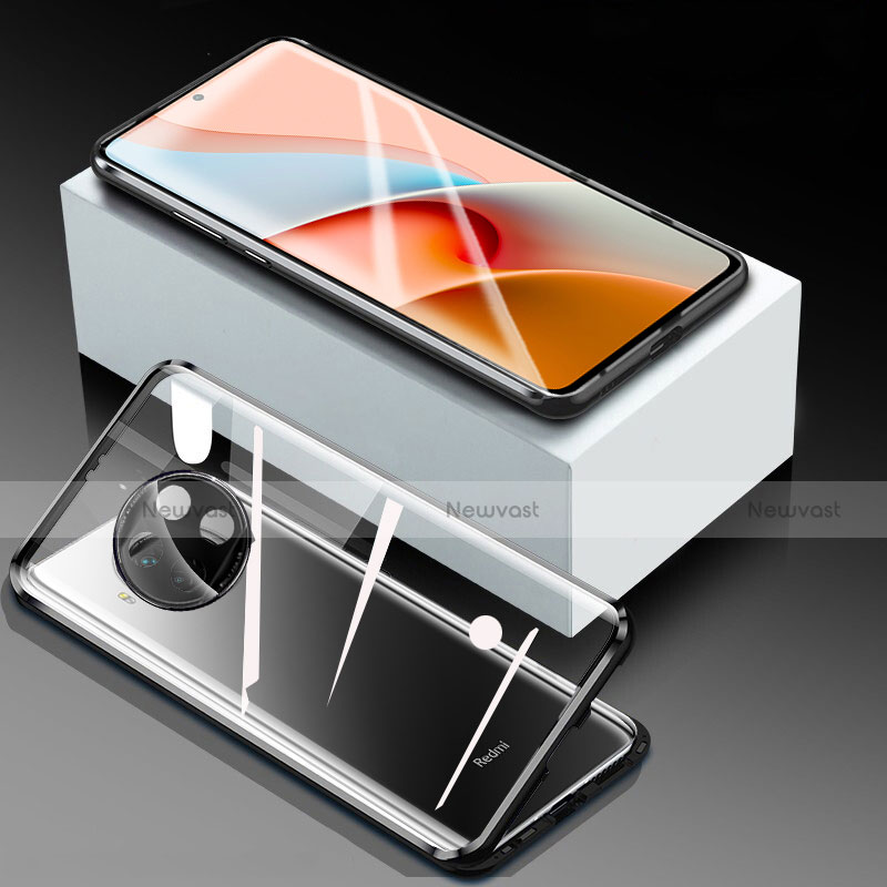 Luxury Aluminum Metal Frame Mirror Cover Case 360 Degrees for Xiaomi Mi 10T Lite 5G Black