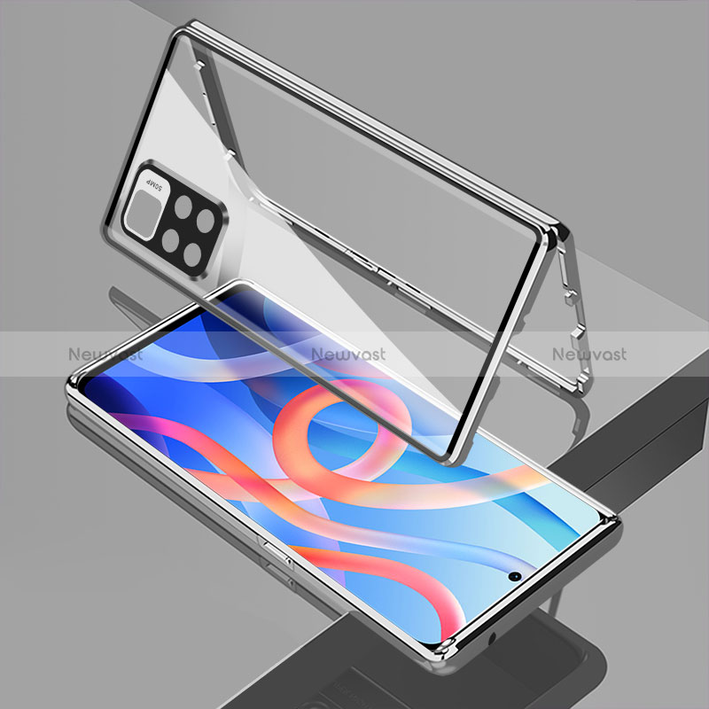 Luxury Aluminum Metal Frame Mirror Cover Case 360 Degrees for Xiaomi Poco M4 Pro 5G