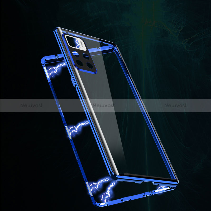 Luxury Aluminum Metal Frame Mirror Cover Case 360 Degrees for Xiaomi Poco M4 Pro 5G