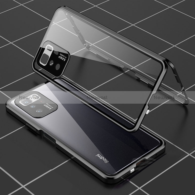 Luxury Aluminum Metal Frame Mirror Cover Case 360 Degrees for Xiaomi Poco X3 GT 5G Black