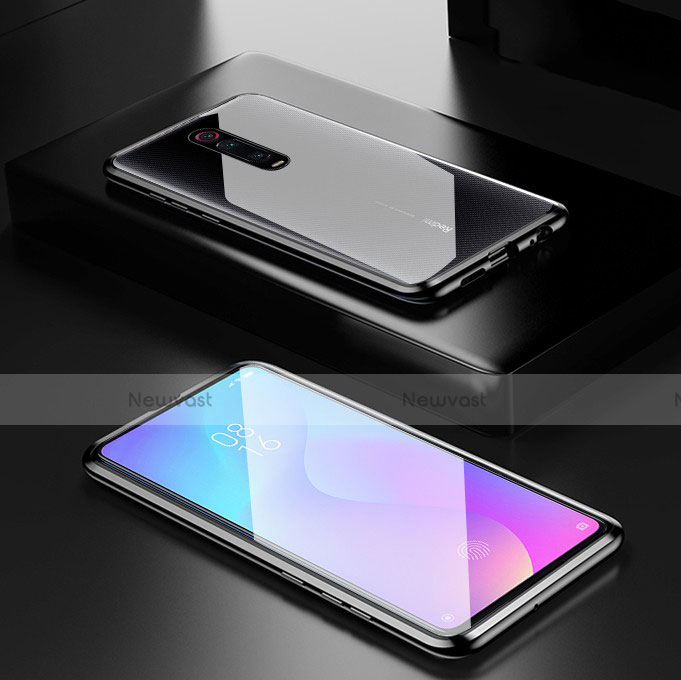 Luxury Aluminum Metal Frame Mirror Cover Case 360 Degrees for Xiaomi Redmi K20 Black