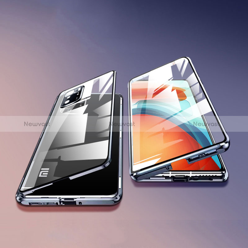 Luxury Aluminum Metal Frame Mirror Cover Case 360 Degrees for Xiaomi Redmi Note 10 5G