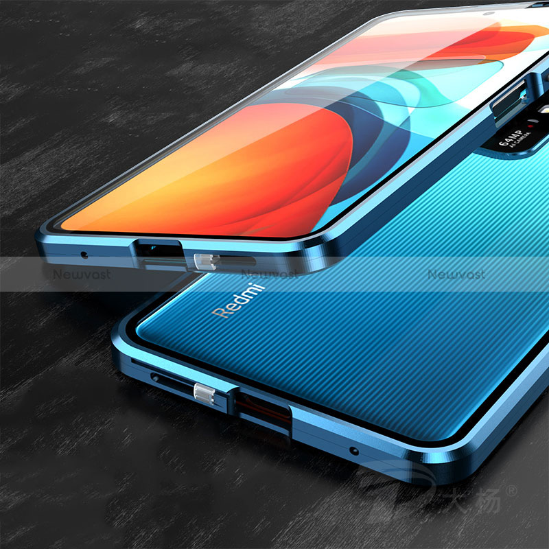 Luxury Aluminum Metal Frame Mirror Cover Case 360 Degrees for Xiaomi Redmi Note 10 Pro 5G