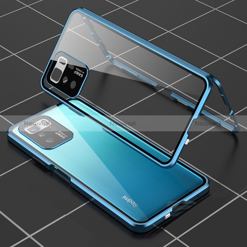Luxury Aluminum Metal Frame Mirror Cover Case 360 Degrees for Xiaomi Redmi Note 10 Pro 5G