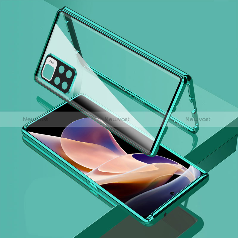 Luxury Aluminum Metal Frame Mirror Cover Case 360 Degrees for Xiaomi Redmi Note 11 Pro+ Plus 5G