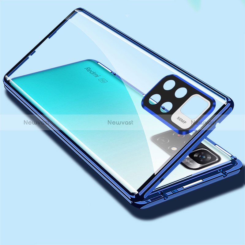 Luxury Aluminum Metal Frame Mirror Cover Case 360 Degrees for Xiaomi Redmi Note 11S 5G