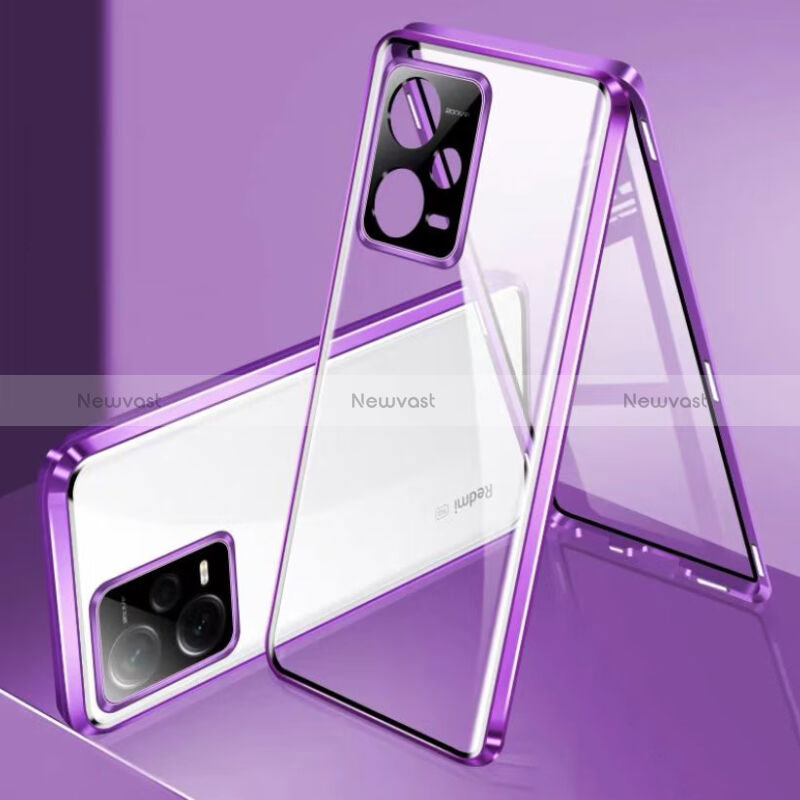 Luxury Aluminum Metal Frame Mirror Cover Case 360 Degrees for Xiaomi Redmi Note 12 5G
