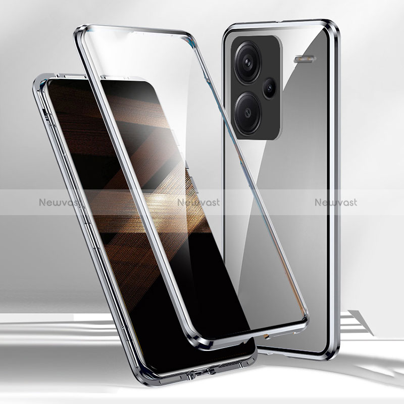 Luxury Aluminum Metal Frame Mirror Cover Case 360 Degrees for Xiaomi Redmi Note 13 Pro+ Plus 5G