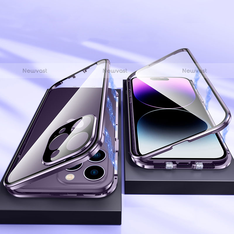 Luxury Aluminum Metal Frame Mirror Cover Case 360 Degrees LK1 for Apple iPhone 13