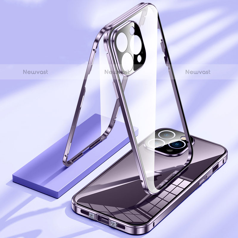 Luxury Aluminum Metal Frame Mirror Cover Case 360 Degrees LK1 for Apple iPhone 13