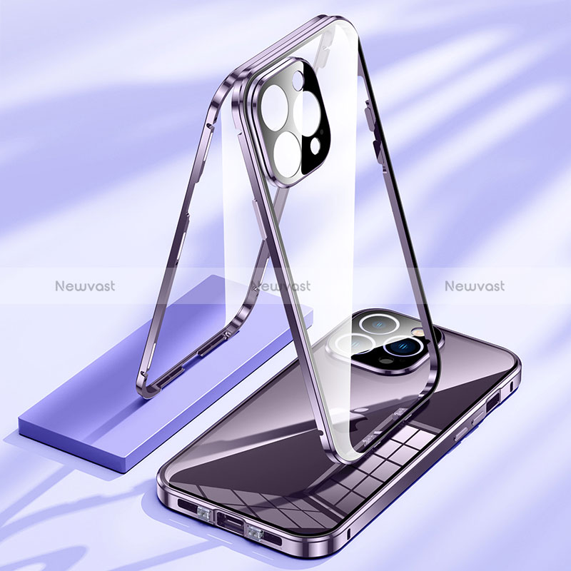 Luxury Aluminum Metal Frame Mirror Cover Case 360 Degrees LK1 for Apple iPhone 13 Pro