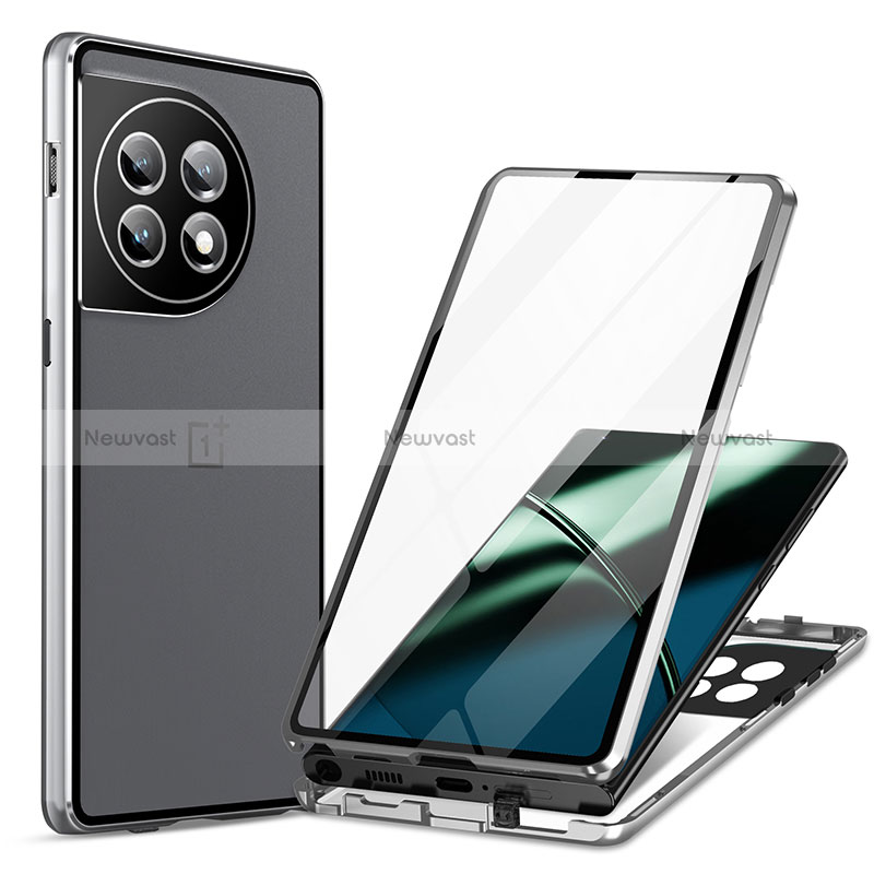 Luxury Aluminum Metal Frame Mirror Cover Case 360 Degrees LK1 for OnePlus 11 5G