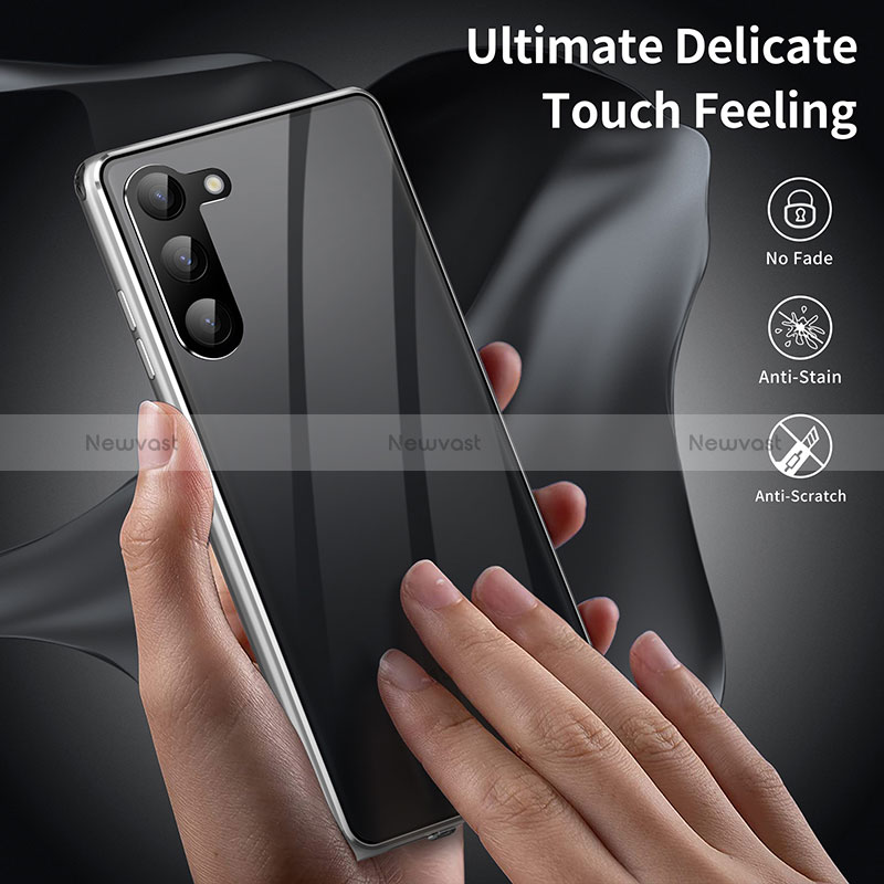 Luxury Aluminum Metal Frame Mirror Cover Case 360 Degrees LK1 for Samsung Galaxy S23 5G