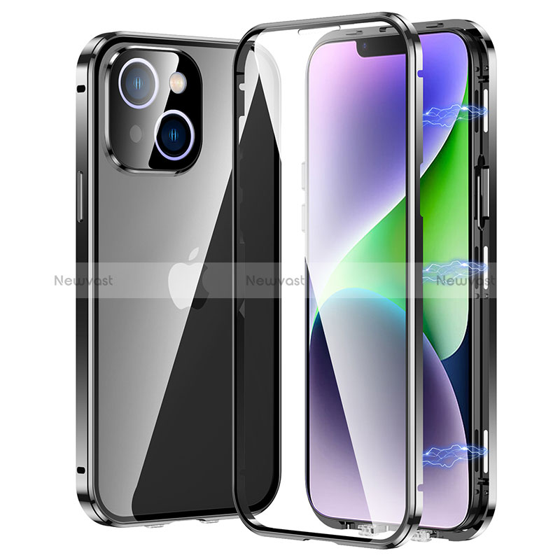 Luxury Aluminum Metal Frame Mirror Cover Case 360 Degrees LK2 for Apple iPhone 14 Plus