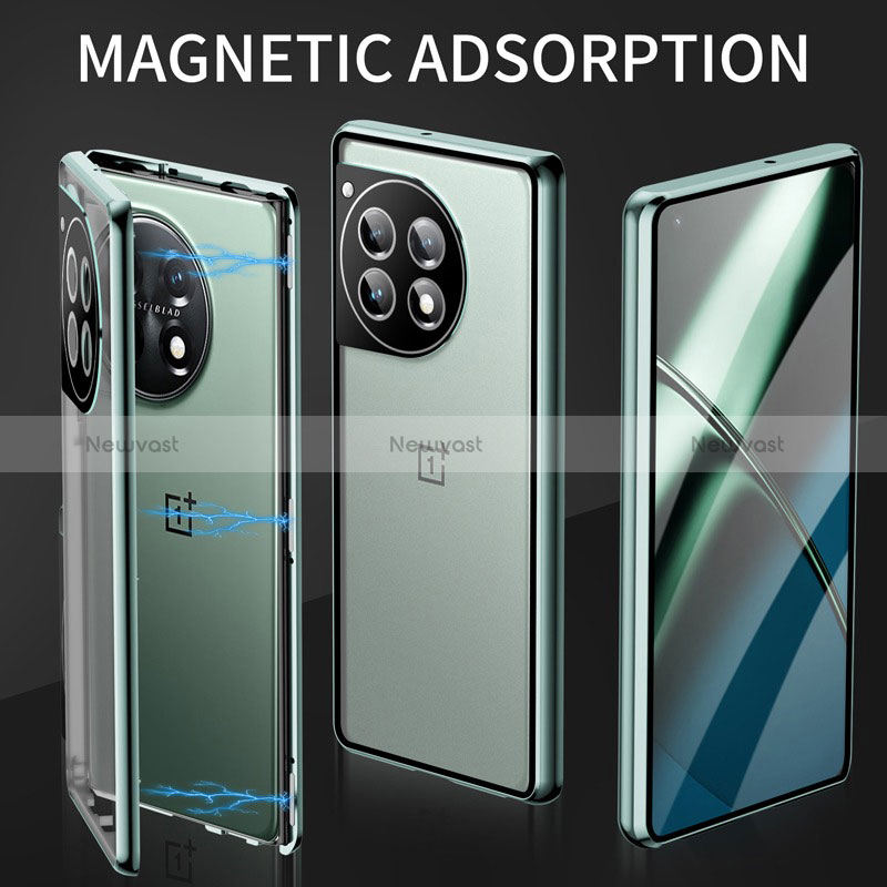 Luxury Aluminum Metal Frame Mirror Cover Case 360 Degrees LK2 for OnePlus Ace 3 5G