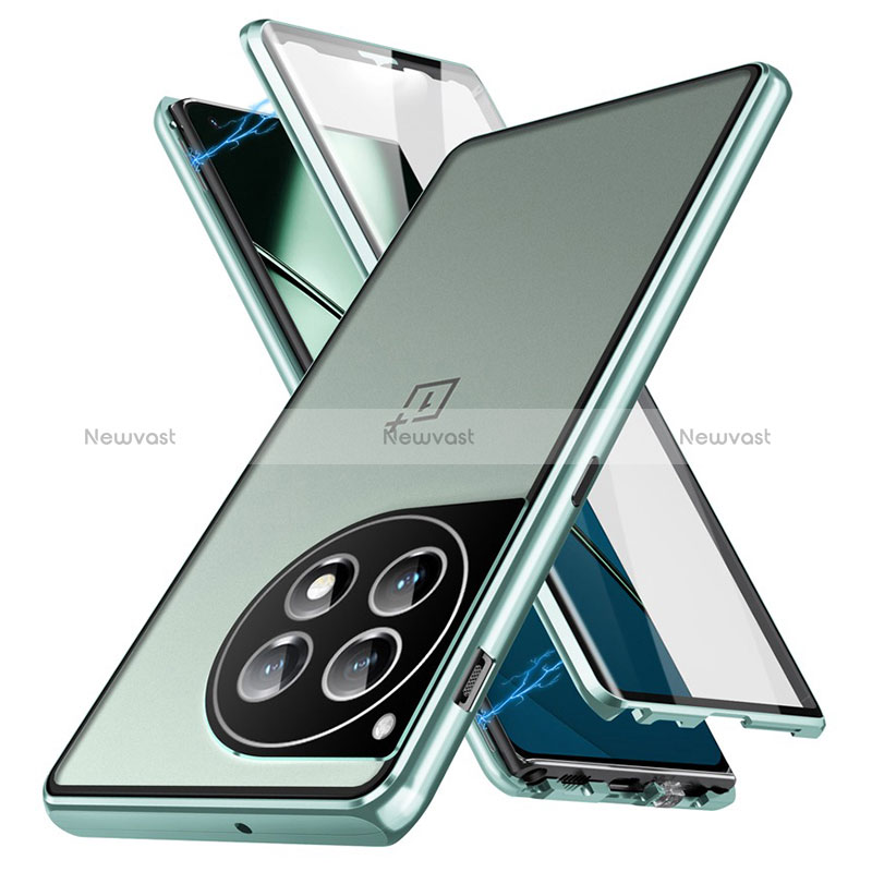 Luxury Aluminum Metal Frame Mirror Cover Case 360 Degrees LK2 for OnePlus Ace 3 5G