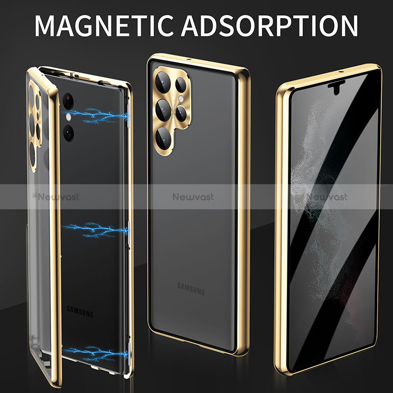 Luxury Aluminum Metal Frame Mirror Cover Case 360 Degrees LK2 for Samsung Galaxy S22 5G