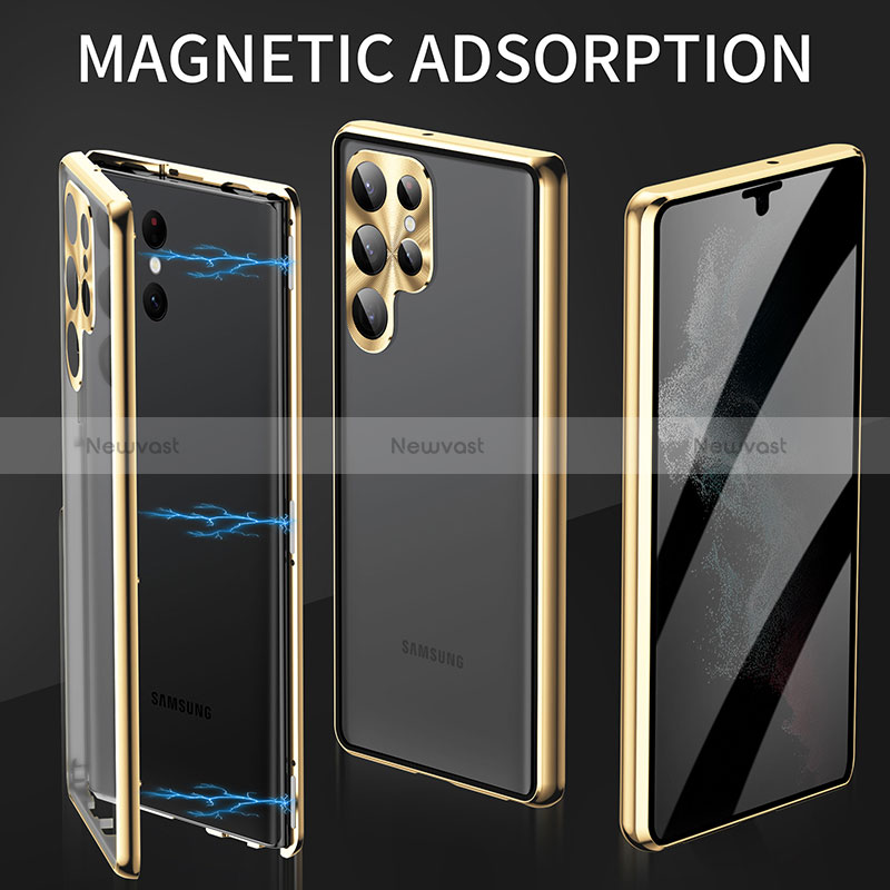 Luxury Aluminum Metal Frame Mirror Cover Case 360 Degrees LK2 for Samsung Galaxy S22 Plus 5G