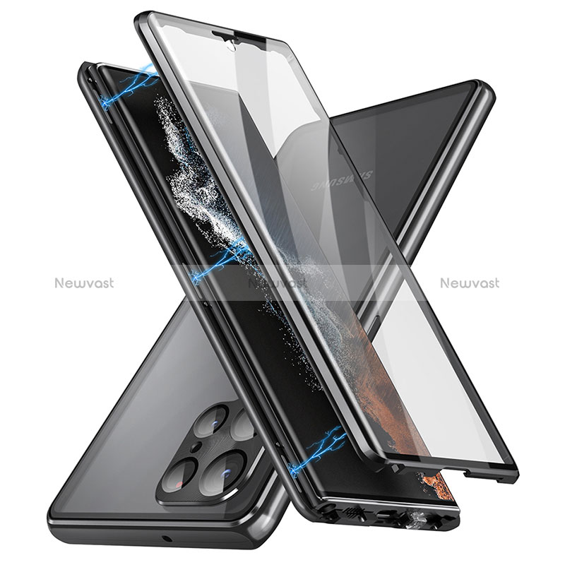 Luxury Aluminum Metal Frame Mirror Cover Case 360 Degrees LK2 for Samsung Galaxy S22 Ultra 5G